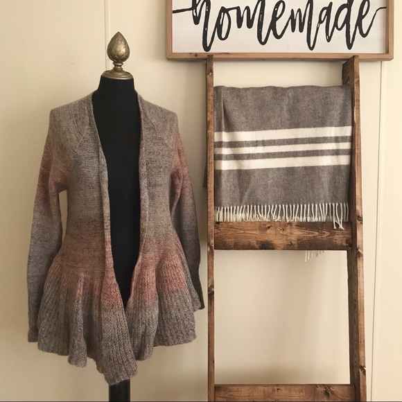 Anthropologie Sweaters - Anthro Knitted and Knotted Open Brown Cardigan